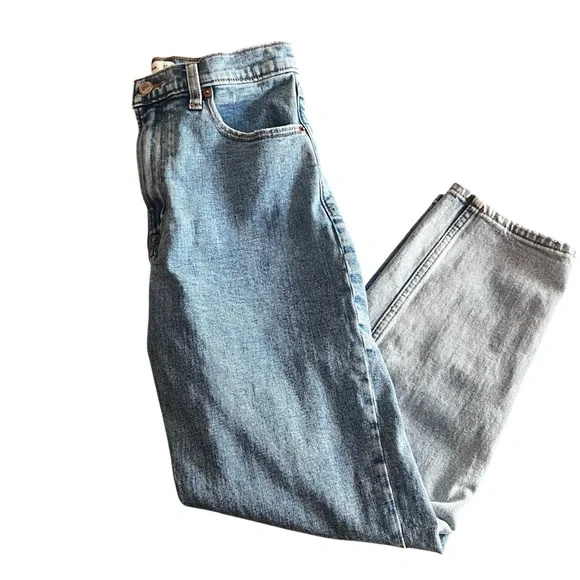 Abercrombie & Fitch Mom Jeans High Rise Size 4 Regular 27 Two Tone Denim - Picture 2 of 9